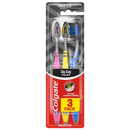Colgate ZigZag Medium Toothbrush Pack of 3 | High Quality Tissue Product Online - Product Image Colgate ZigZag Medium Toothbrush Pack of 3 | High Quality Tissue Product Online - Product Image